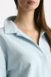 Felpa polo in cotone azzurro donna Woc - 5