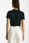 T-shirt crop in jersey di modal nero donna Woc - 3