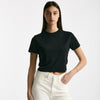 T-shirt crop in jersey di modal nero donna Woc - 6
