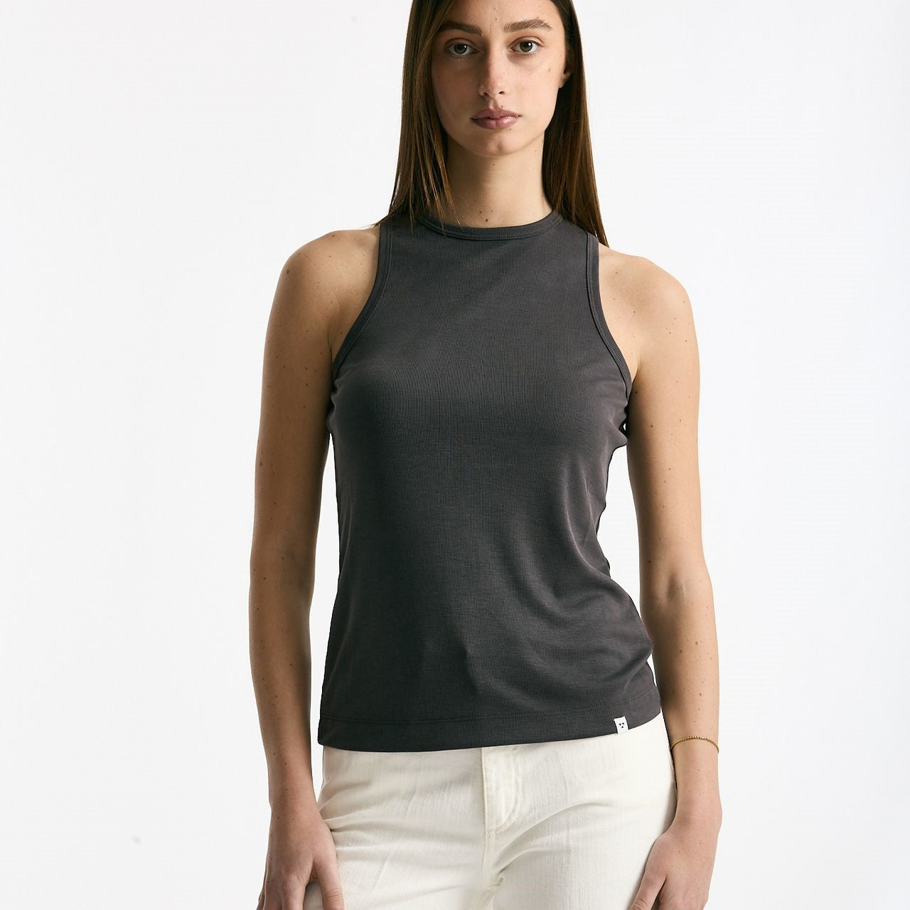 Top in modal grigio fumo donna Woc - 6