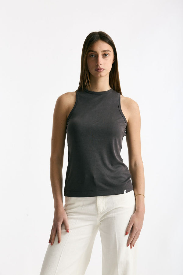 Top in modal grigio fumo donna Woc