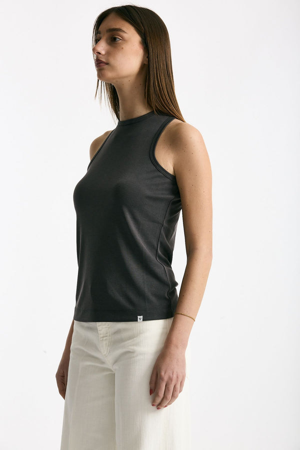 Top in modal grigio fumo donna Woc