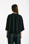 T-shirt over in cotone nero donna Woc - 3