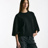 T-shirt over in cotone nero donna Woc - 6