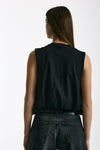 Crop top con arriccio nero donna Woc - 2