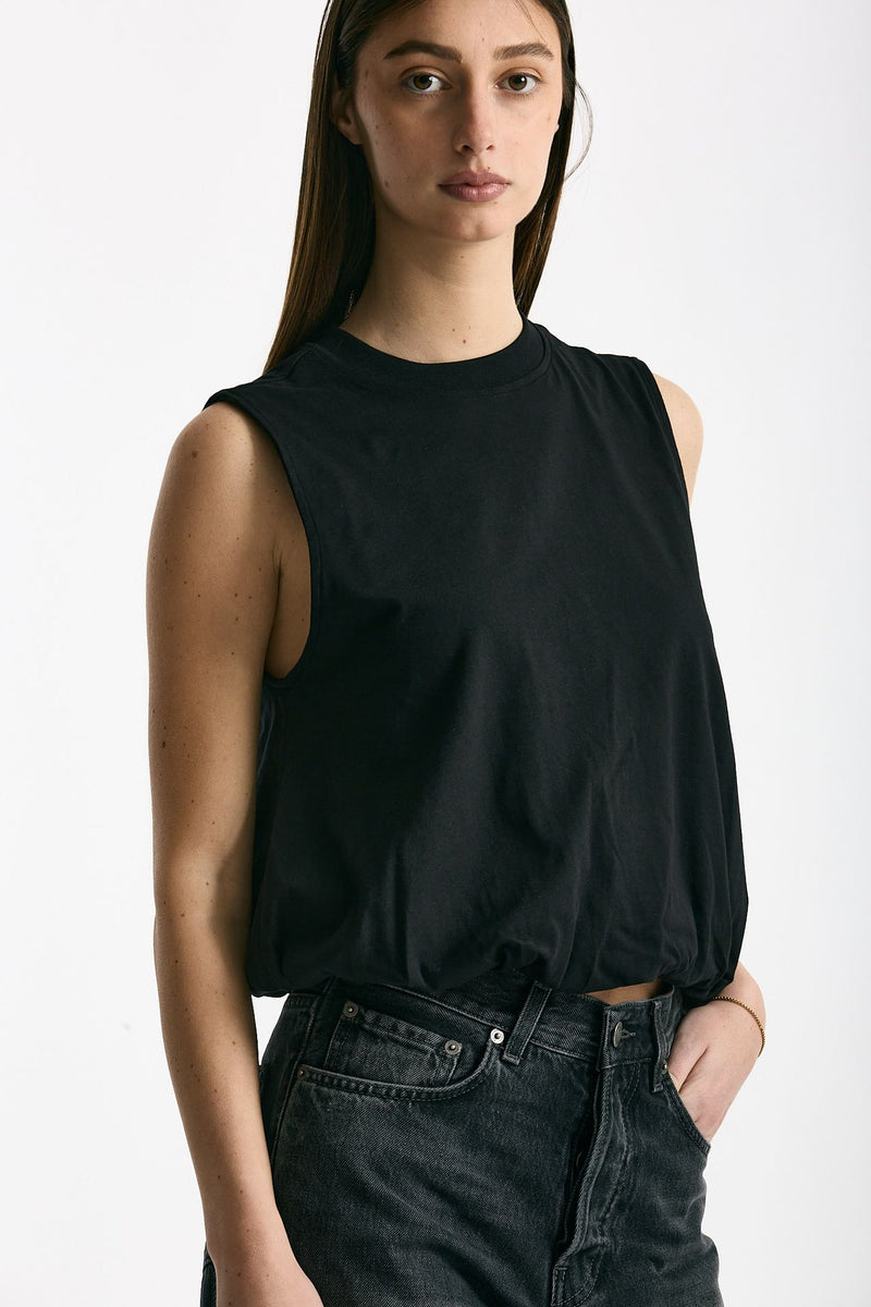 Crop top con arriccio nero donna Woc - 3