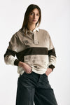 Polo unisex marrone e bianco donna Woc - 4