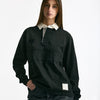 Polo unisex nero lavato e bianco donna Woc - 7