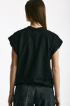 T-shirt in cotone fiammato nero donna Woc - 3