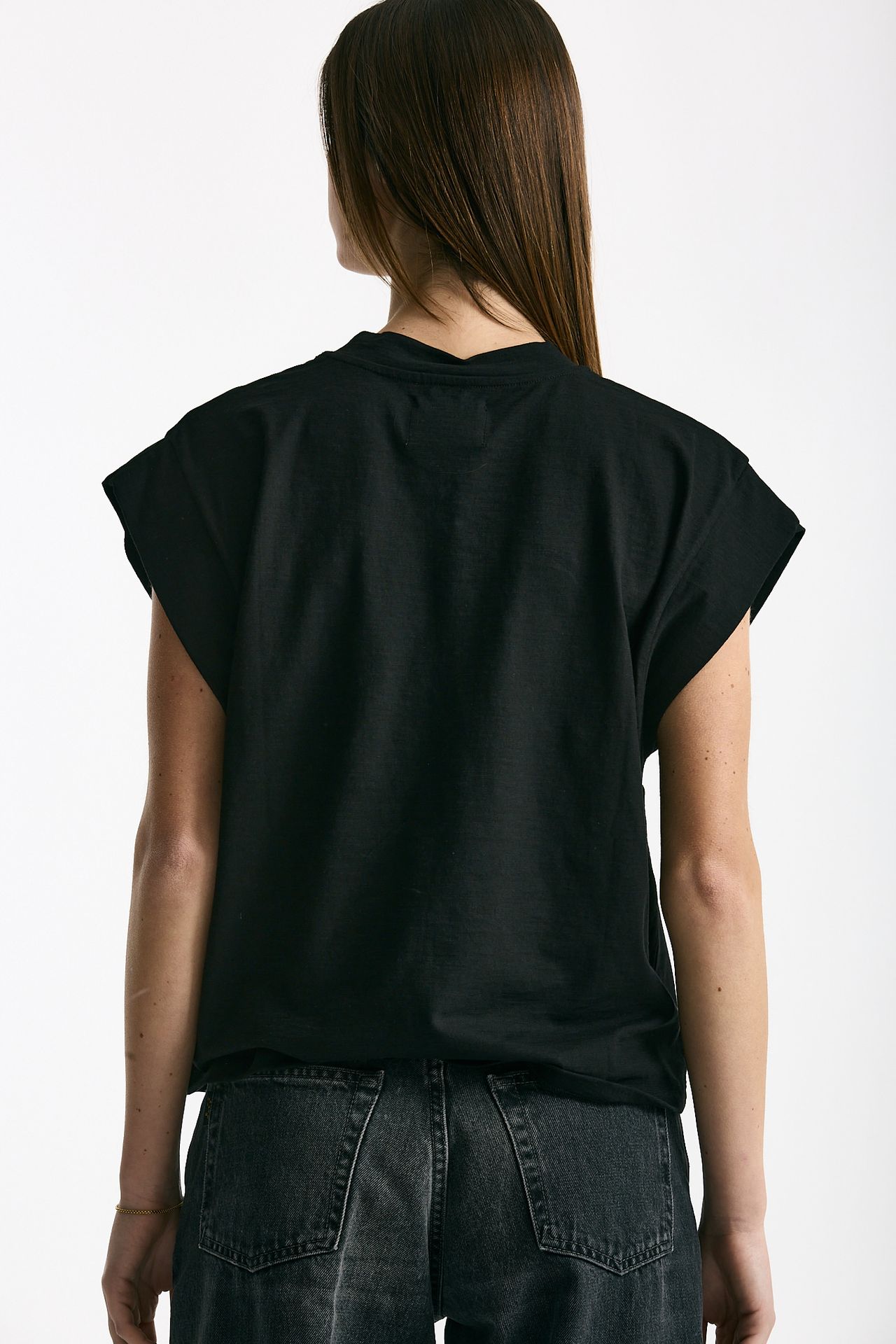 T-shirt in cotone fiammato nero donna Woc - 3
