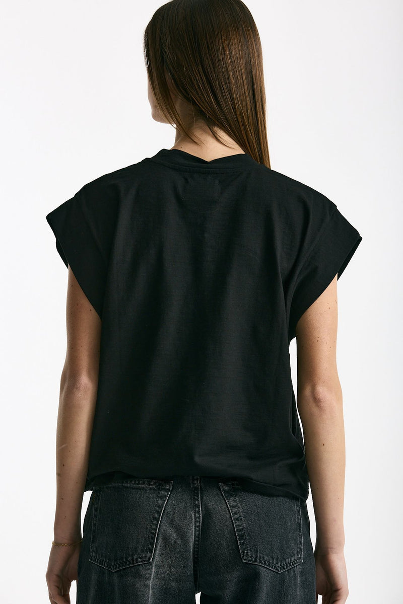 T-shirt in cotone fiammato nero donna Woc - 3
