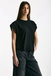 T-shirt in cotone fiammato nero donna Woc - 4