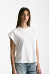 T-shirt in cotone fiammato bianco donna Woc - 4