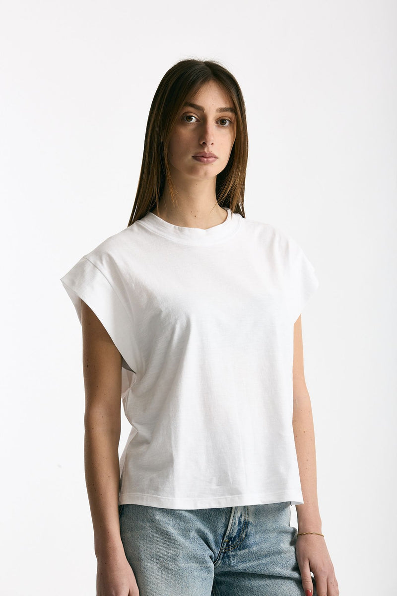 T-shirt in cotone fiammato bianco donna Woc - 4