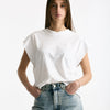 T-shirt in cotone fiammato bianco donna Woc - 6