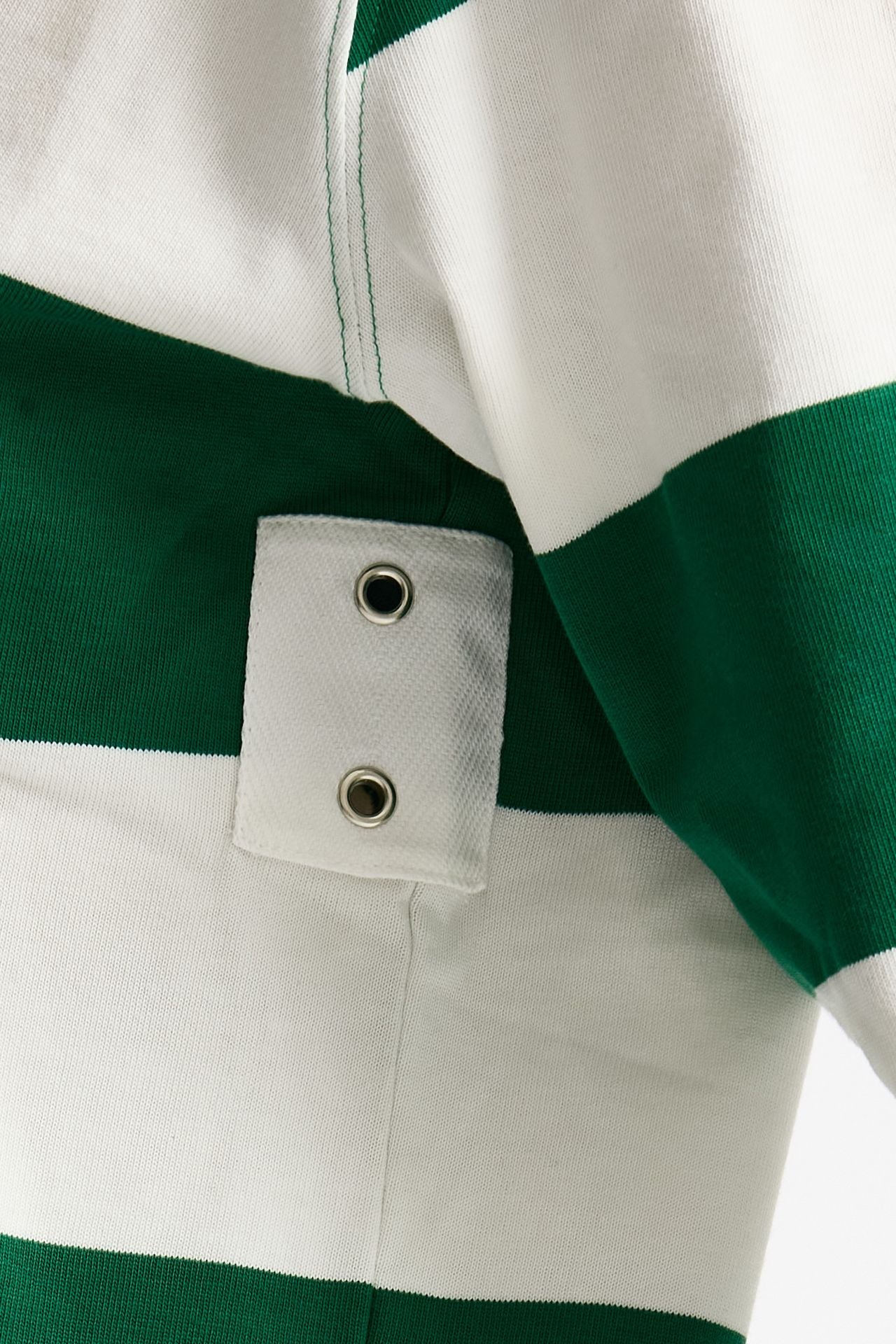 Polo unisex rigata verde e bianca donna Woc - 5