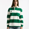 Polo unisex rigata verde e bianca donna Woc - 7