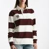 Polo unisex rigata bordeaux e bianca donna Woc - 7