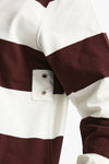 Polo unisex rigata bordeaux e bianca donna Woc - 5