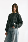 Felpa girocollo lavata in cotone donna Woc - 1