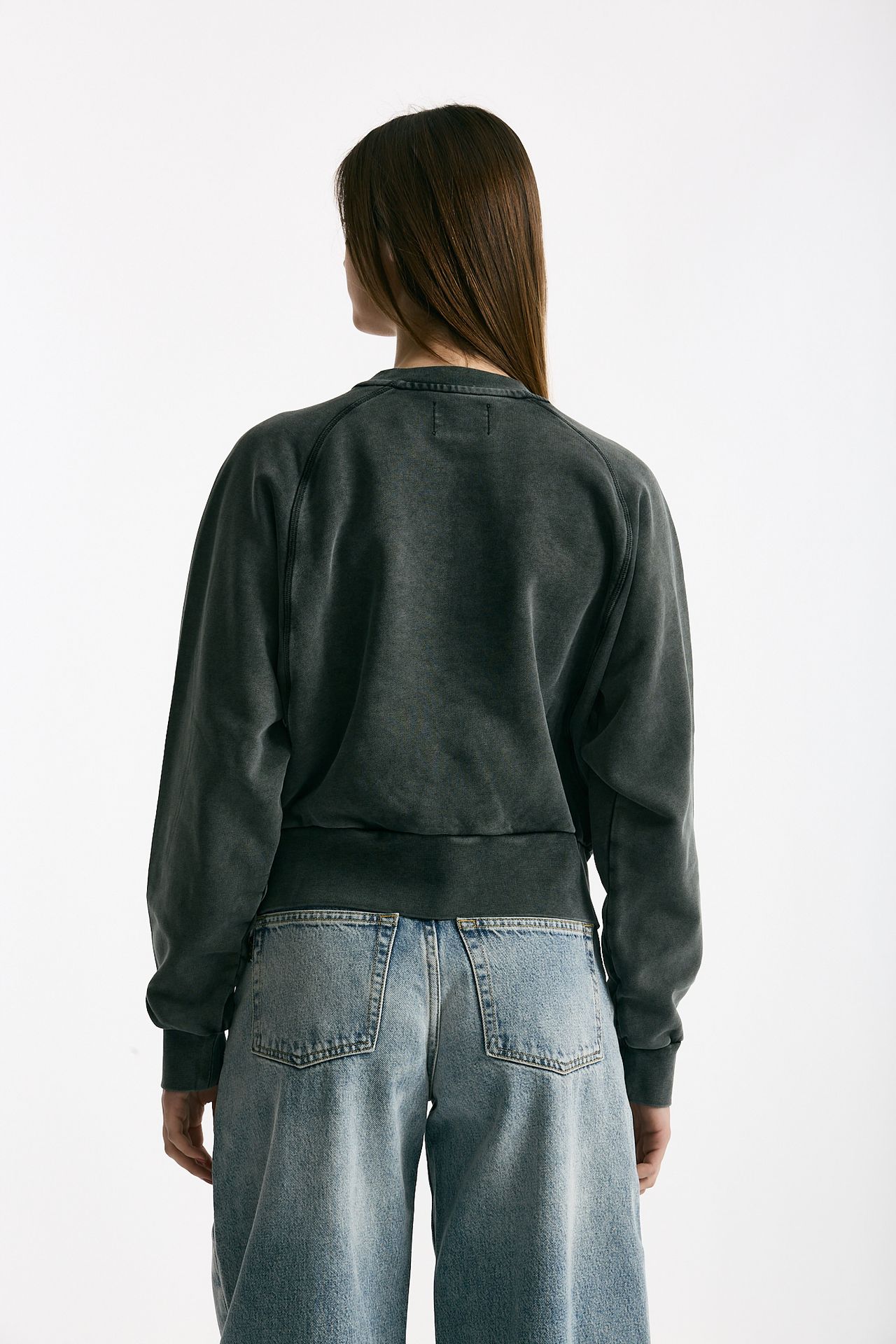 Felpa girocollo lavata in cotone donna Woc - 3