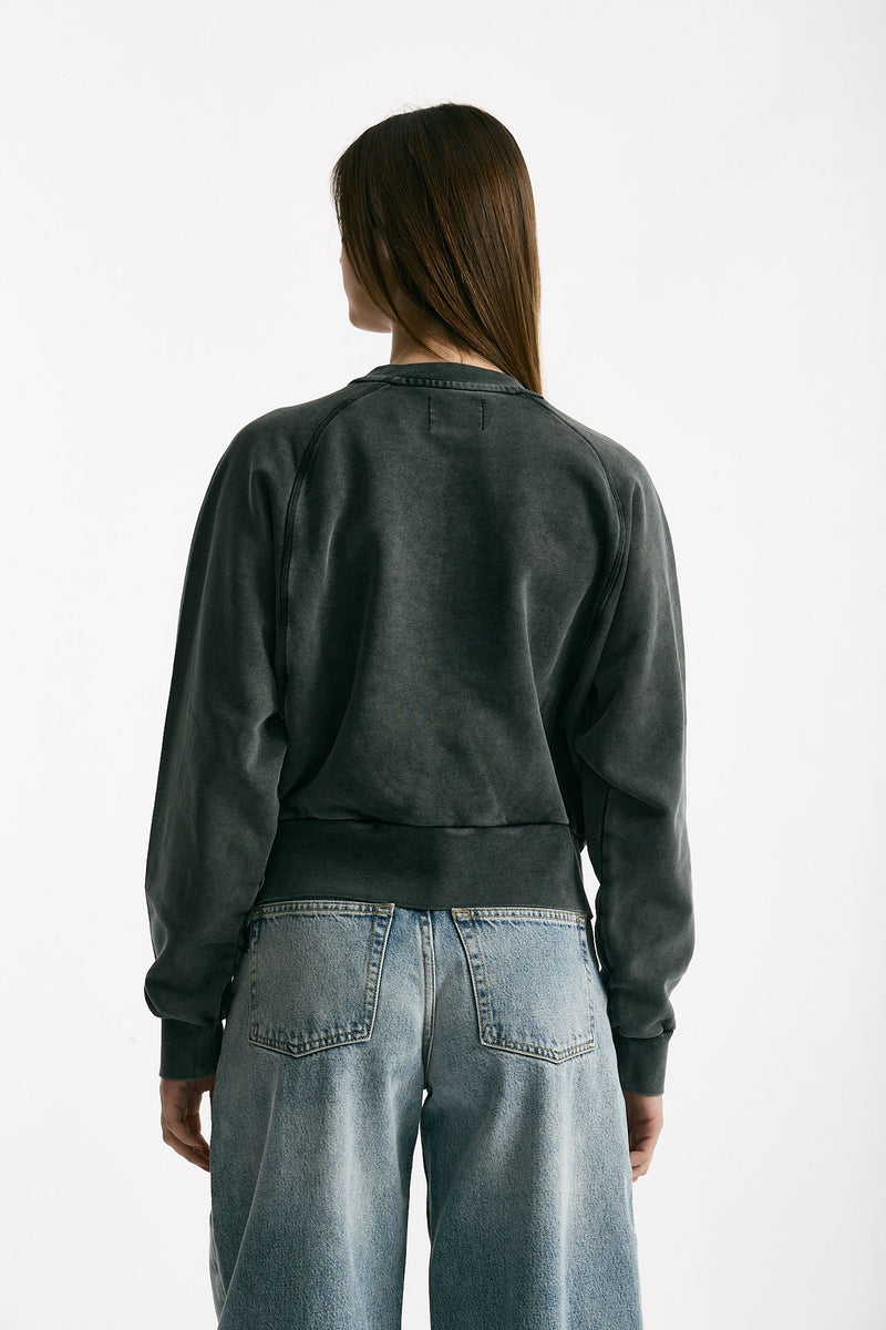 Felpa girocollo lavata in cotone donna Woc - 3