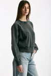 Felpa girocollo lavata in cotone donna Woc - 4