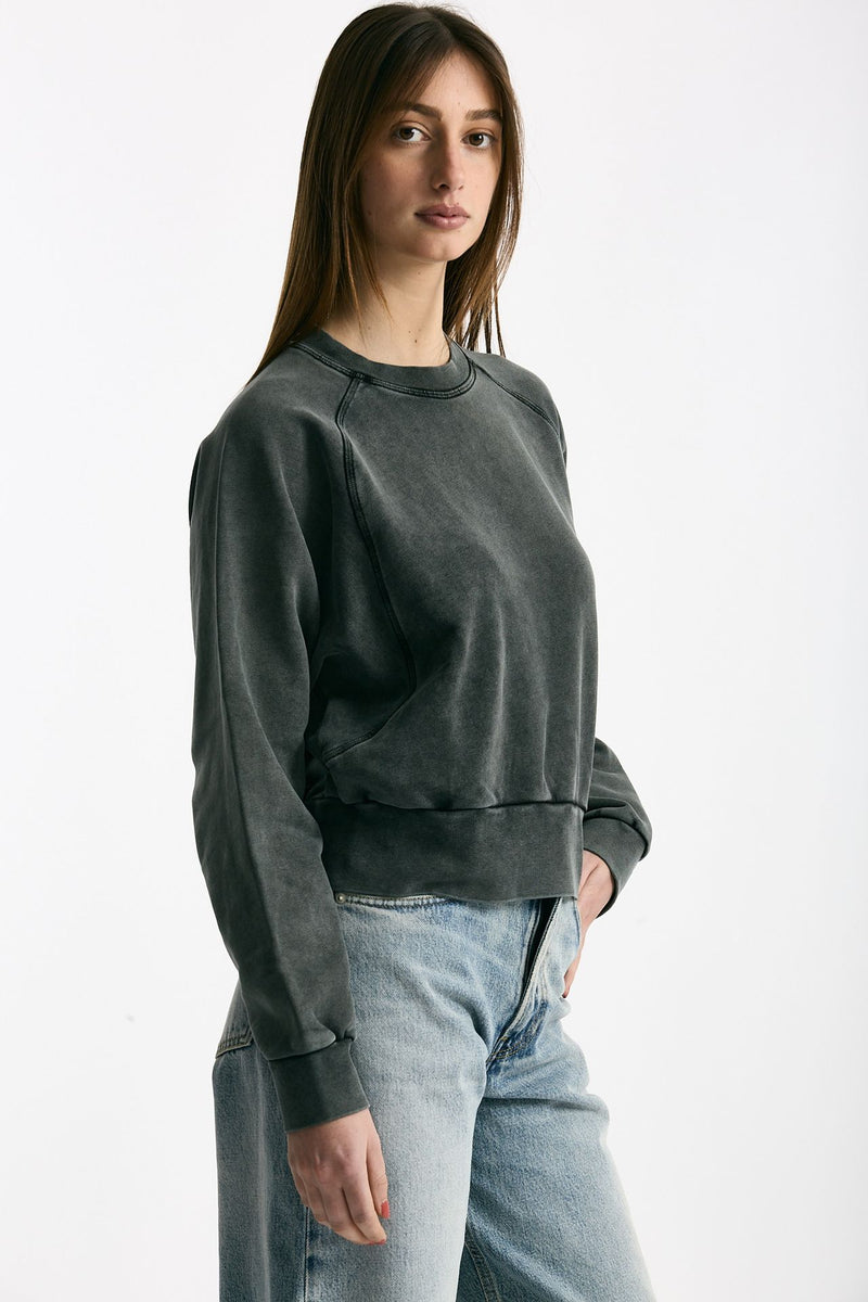Felpa girocollo lavata in cotone donna Woc - 4
