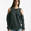 Felpa girocollo cutoff lavata donna Woc - 7