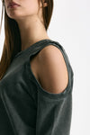Felpa girocollo cutoff lavata donna Woc - 6