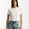 T-shirt crop jersey di modal bianco donna Woc - 6