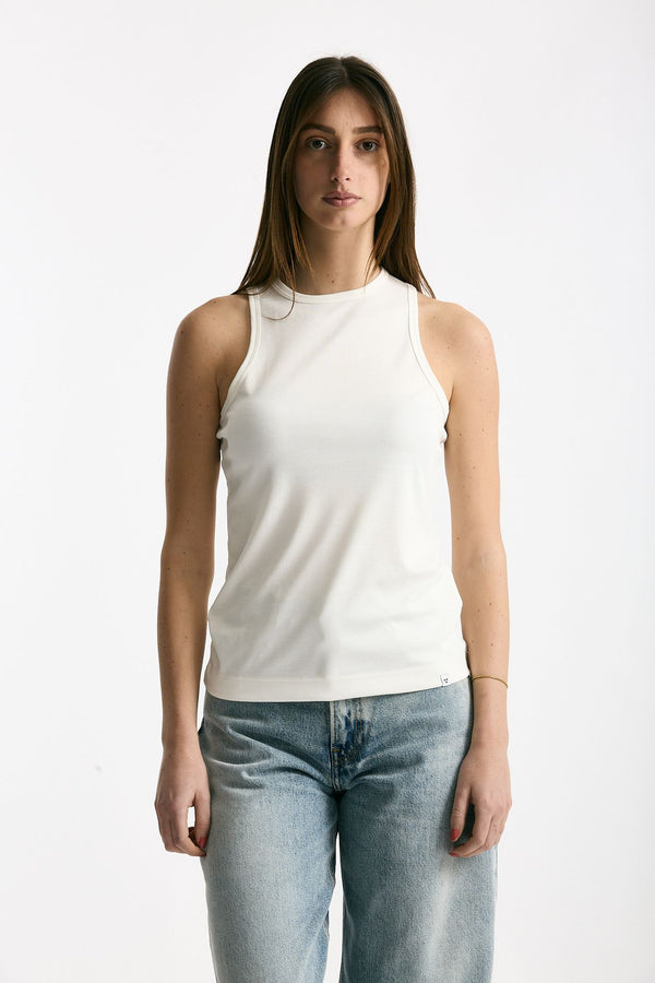Top girocollo in modal bianco donna Woc