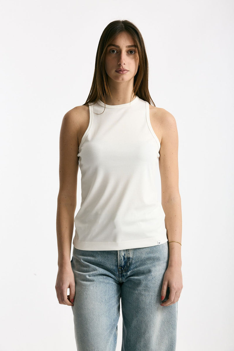 Top girocollo in modal bianco donna Woc - 2