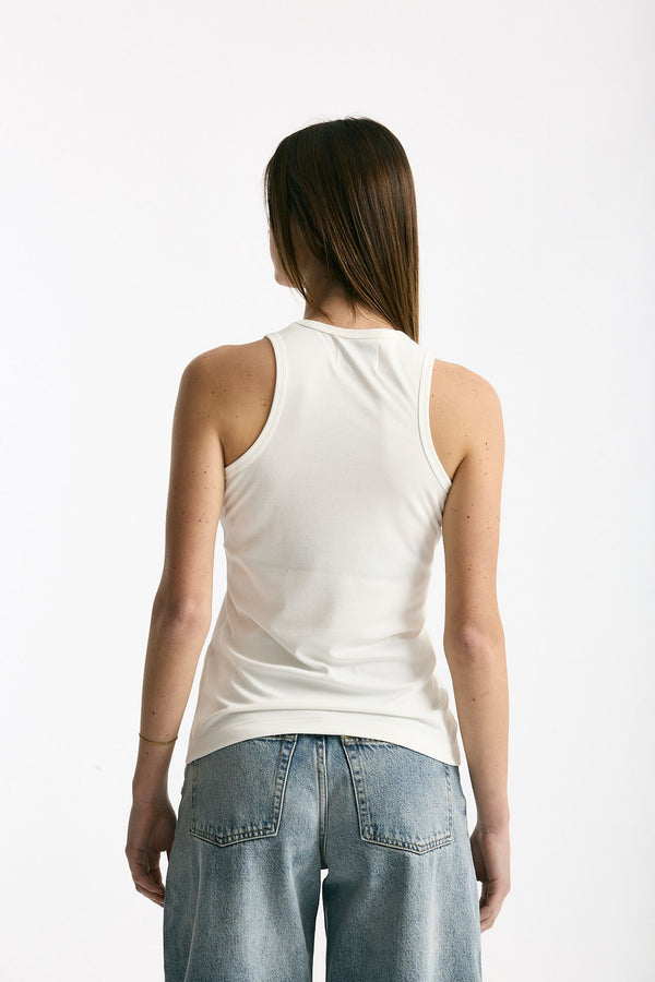 Top girocollo in modal bianco donna Woc