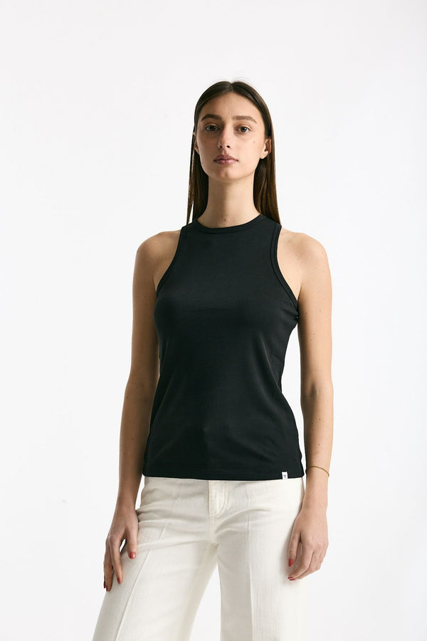 Top girocollo in modal nero donna Woc