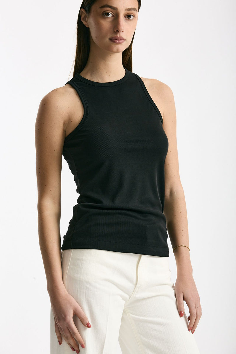 Top girocollo in modal nero donna Woc - 3