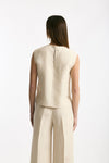 Top in viscosa e lino beige donna Zanone - 3