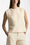 Top in viscosa e lino beige donna Zanone - 4