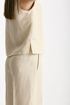 Top in viscosa e lino beige donna Zanone - 5