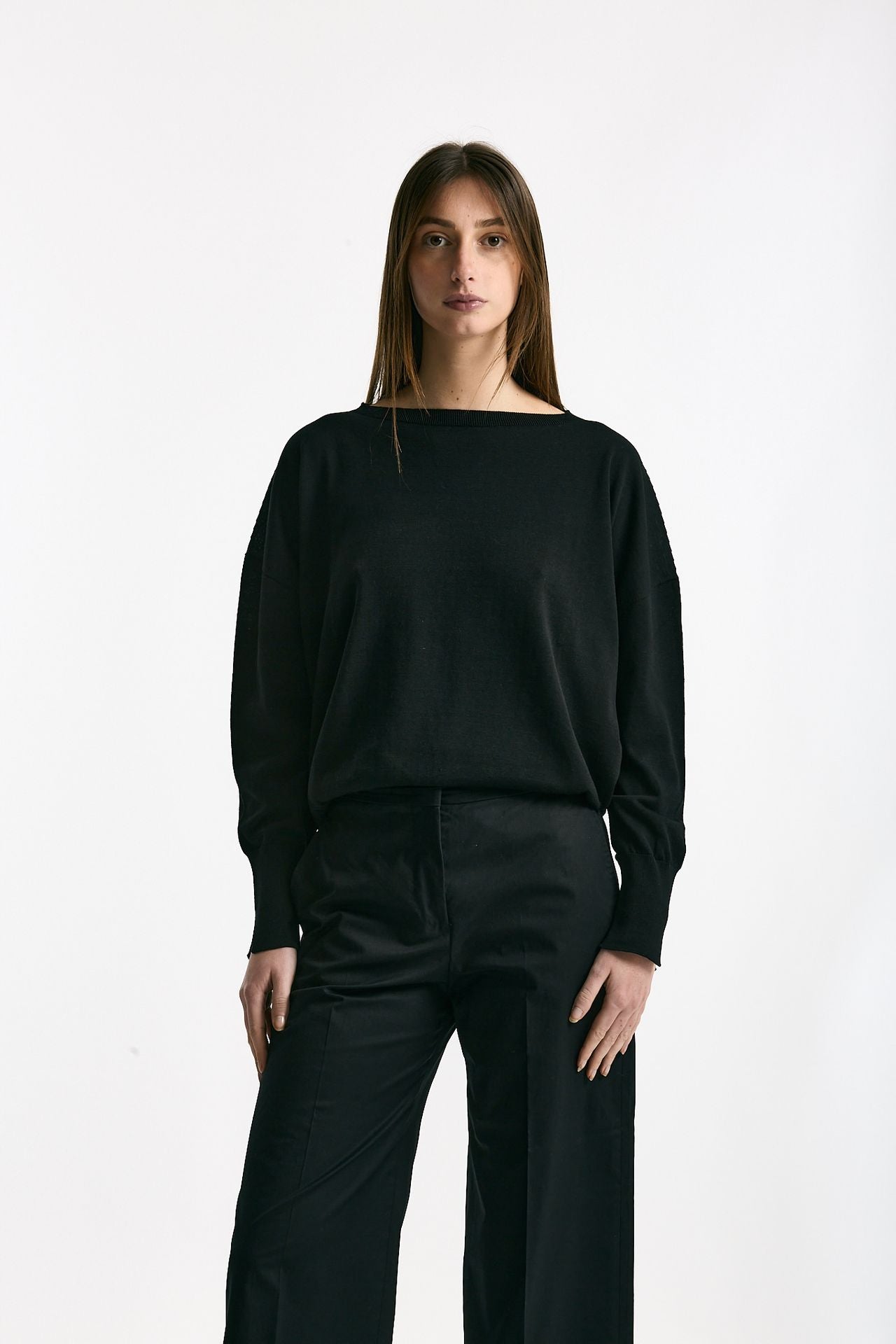 Maglia in cotone nero donna Zanone - 2