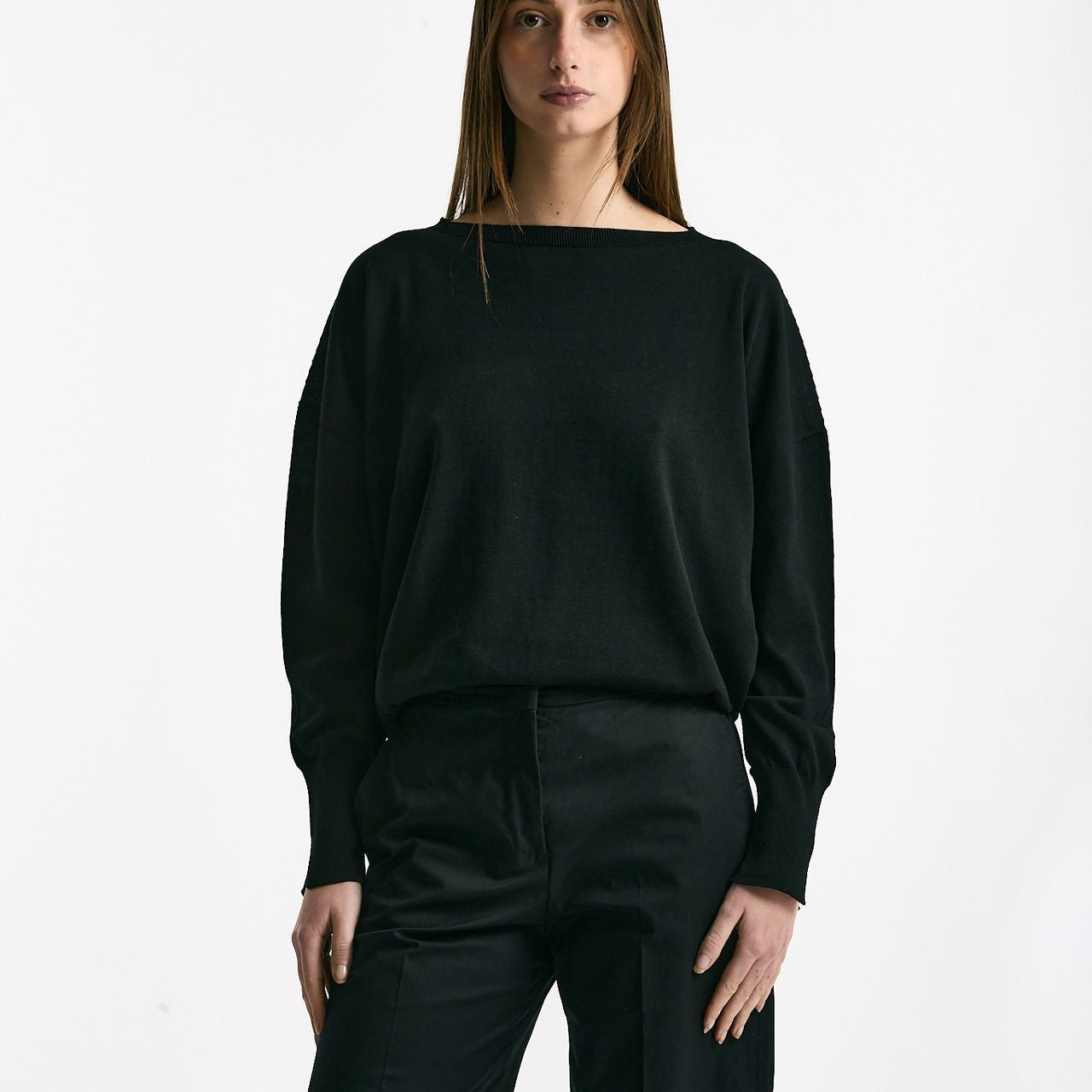 Maglia in cotone nero donna Zanone - 5