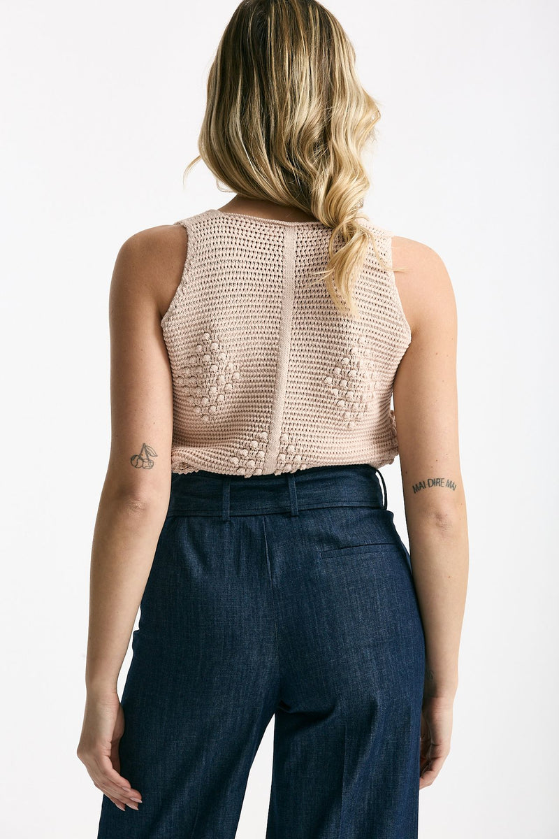 Top in maglia lavorato rosa tenue donna Zanone - 3