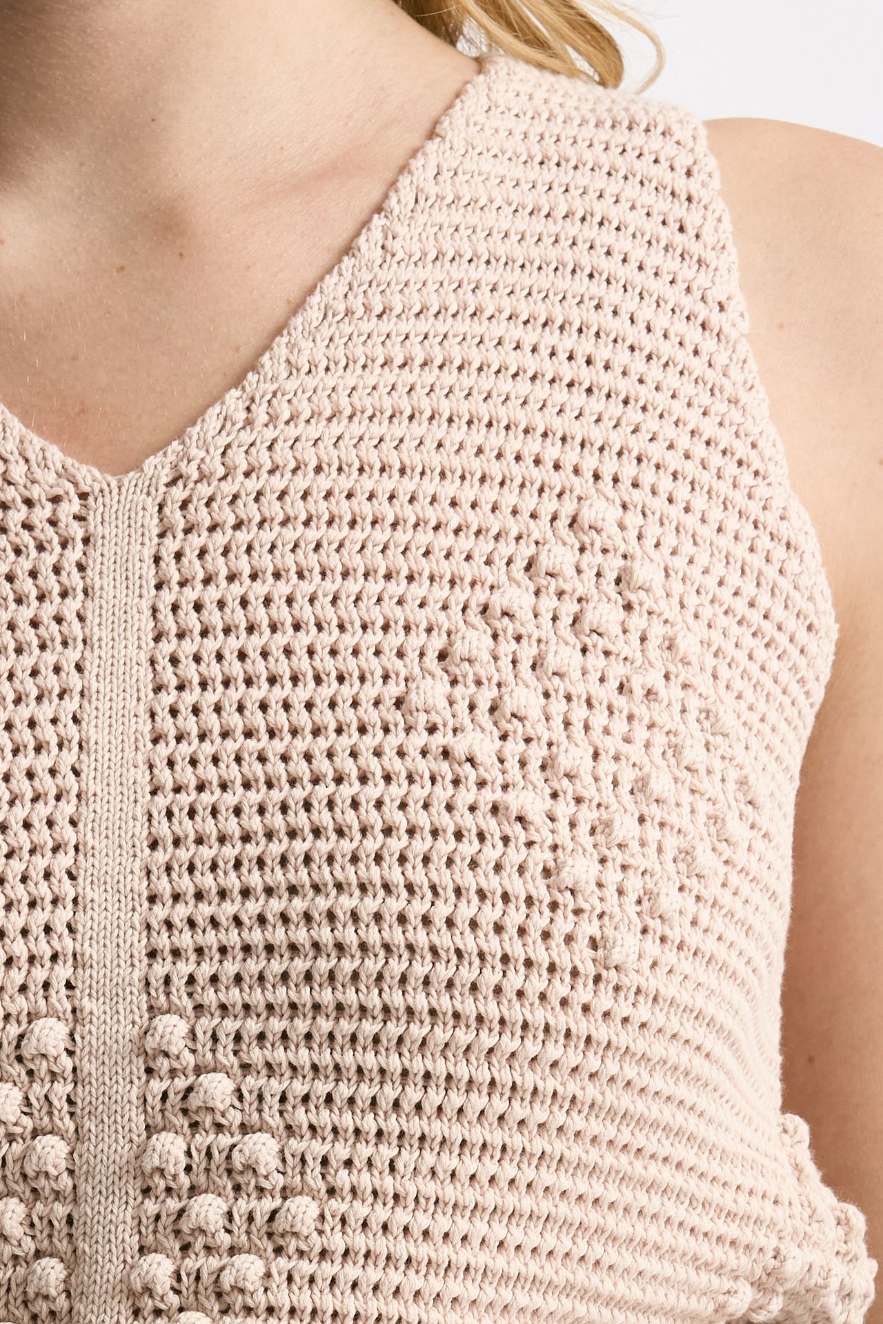Top in maglia lavorato rosa tenue donna Zanone - 5