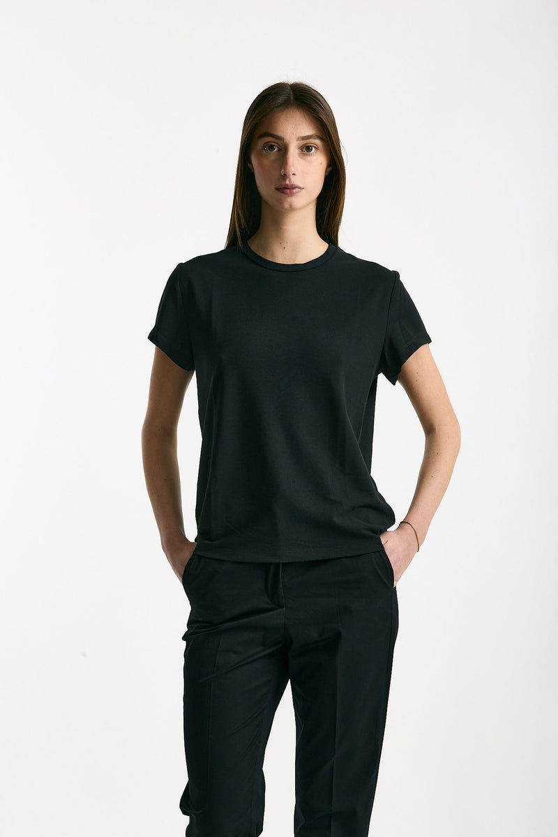 T-shirt basica ice-cotton nero donna Zanone - 1