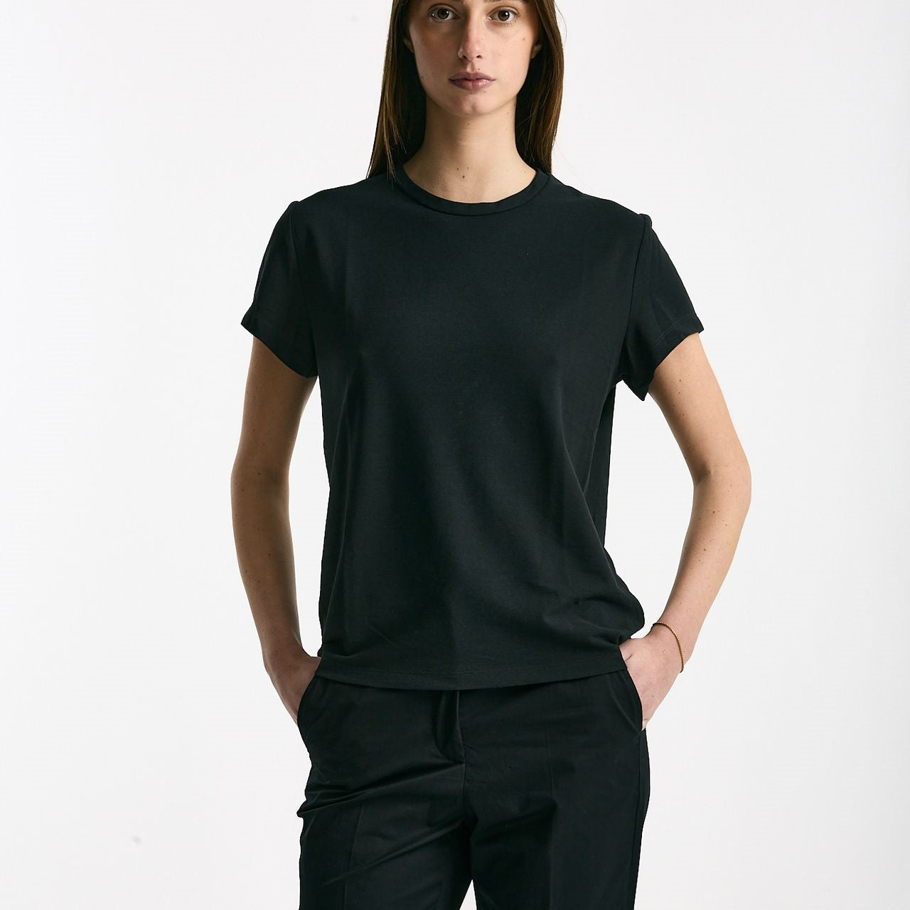 T-shirt basica ice-cotton nero donna Zanone - 4