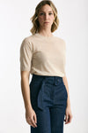 Maglia in viscosa beige filo lurex donna Zanone - 4