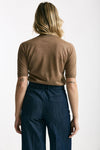 Maglia in viscosa cammello filo lurex donna Zanone - 2