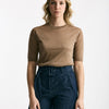 Maglia in viscosa cammello filo lurex donna Zanone - 4