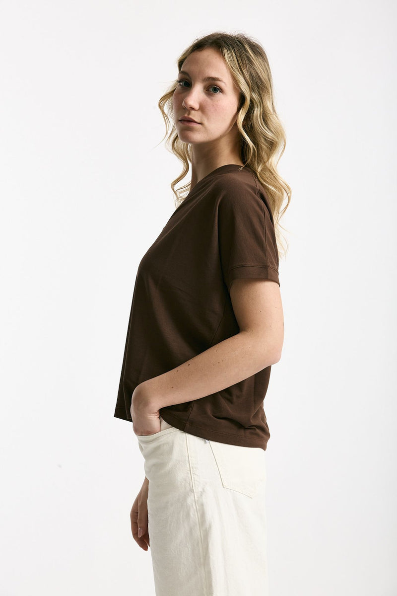 T-shirt over ice-cotton marrone donna Zanone - 2