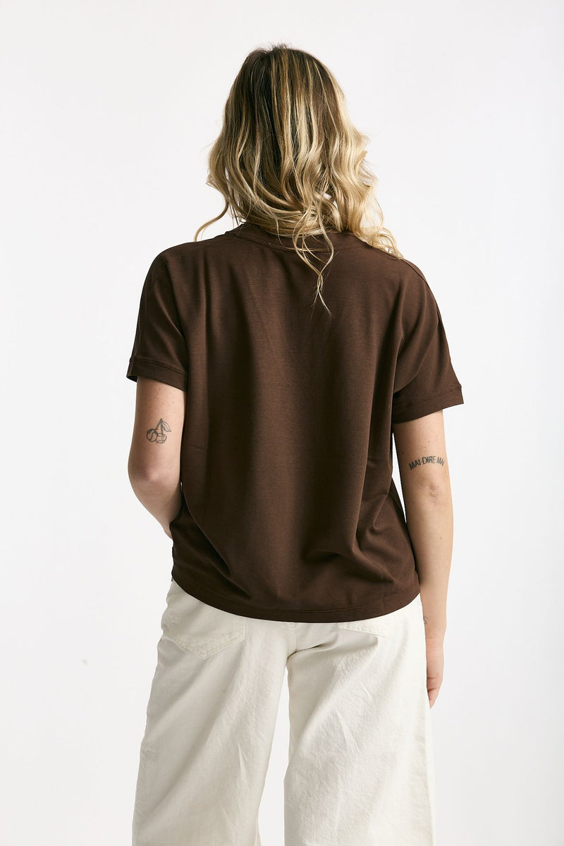 T-shirt over ice-cotton marrone donna Zanone - 3